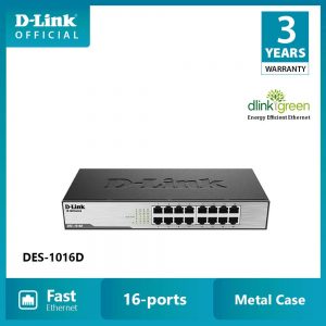 D-Link DES-1016D 16 Port 10/100Mbps Desktop Switch  سويتش 16 مدخل