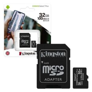 Kingston Canvas Select 32GB microSDHC Flash Memory Card with Adapter - Class 10 - UHS-I 80MB/s Read