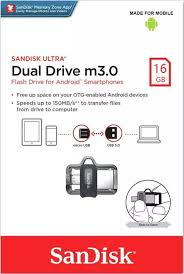 sandisk ultra dual drive m3.0 16 gb otg drive  فلاشة - 16 جيجا بايت