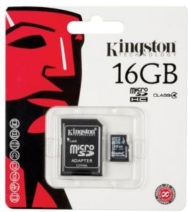 Kingston Canvas Select 16GB microSDHC Flash Memory Card with Adapter - Class 10 - UHS-I 80MB/s Read