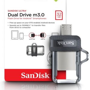 sandisk ultra dual drive m3.0 32 gb otg drive  فلاشة - 32 جيجا بايت