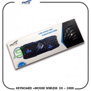 Extra Wireless EX-1000 2.4Ghz Wireless Keyboard+ mouse combo كيبورد وماوس لاسلكى