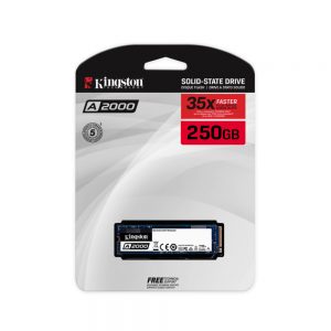 Kingston 250GB A2000 M.2 2280 Nvme Internal SSD PCIe Up to 2000MB/S with Full Security Suite