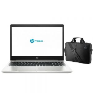 HP ProBook 450-G7 i5-10210U-8GB-1TB-MX130-2GB-FPR-15.6 HD-Dos-Silver-Carry bag
