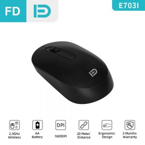 FD E703i Wireless Mouse, 2.4G USB, 1600DPI, Office Mouse , For PC Laptop Notebook