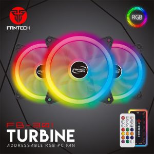 FRANTECH FB-301 TURBINE RGB fan kit 3n1 W/ HUB AND REMOTE CONTROL