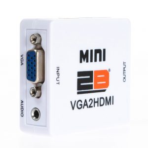 2B (CV748) Mini Converter VGA To HDMI With audio Output - White