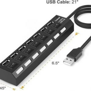 USB Hub 7 Ports  Hi-Speed 2.0 With On/Off Power Switch