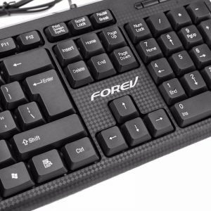 Forev (FV-K5C) USB Wired Keyboard Water Resistant, Black