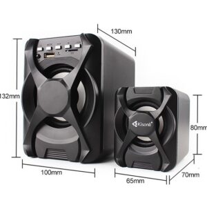 Kisonli BU2500BT Subwoofer Speaker System with Bluetooth/AUX/TF Card/UDIS & Remote
