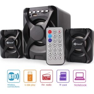 Kisonli BU2500BT Subwoofer Speaker System with Bluetooth/AUX/TF Card/UDIS & Remote
