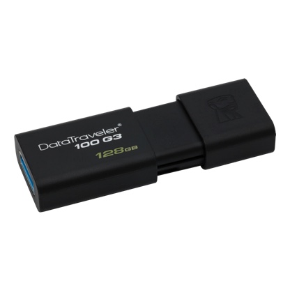 KINGSTON 128GB DataTraveler 100 G3 USB Flash Drive with Sliding Cap