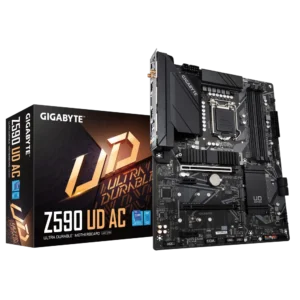 GIGABYTE Intel Z590 Ultra Durable Motherboard with Direct 12+1 Phases Digital VRM and DrMOS, Full PCIe 4.0* Design - wifi + bt
