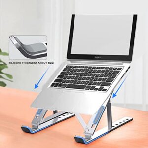 Aluminium Alloy Portable Laptop Stand Ergonomic Over Heating Protection for Laptops (Silver)
