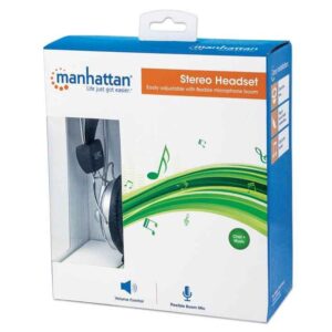 Manhattan 175517 Stereo Headset Easily adjustable with flexible microphone boom (HP377)