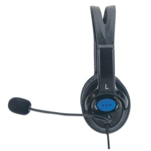 Manhattan 179317 Stereo Headset Lightweight On-ear Design - Black (HP387)