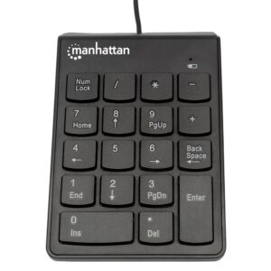 Manhattan (KB108) Numeric Wired Keypad USB Wired 18 Full-Size Keys - Black