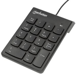Manhattan (KB108) Numeric Wired Keypad USB Wired 18 Full-Size Keys - Black