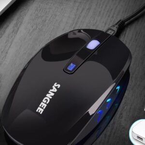 SANGEE W1080 Wireless 2.4GHZ Rechargeable Mouse With Side LED Lights For PC