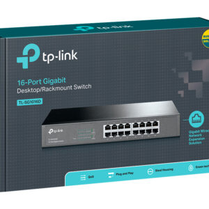 TP-Link 16-Port Gigabit Desktop/Rackmount Switch (TL-SG1016D) سويتش 16 بورت معدنى