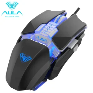 Aula H508 Wired Gaming Mouse Side Wings 7 Buttons 4800Dpi Ergonomic USB Mouse Optical Backlight Mouse