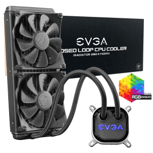 EVGA CLC 280mm All-In-One RGB LED CPU Liquid Cooler, 2x FX13 140mm PWM Fans, Intel, AMD (400-HY-CL28-V1)