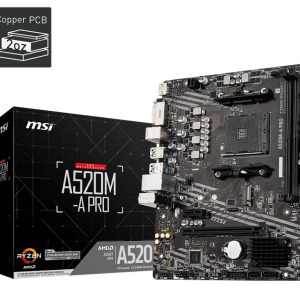 MSI A520M-A PRO Gaming Motherboard (AMD AM4)