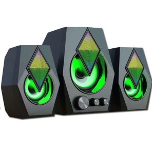 Subwoofer Speaker 2.1 Multimedia Wired, Touch Control For Light, 3.5mm Jack + USB Powered For Laptop, Desktop | A85