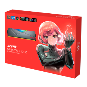 XPG SPECTRIX D50 RGB Gaming Memory 16GB 2x8GB DDR4 3200MHz CL16 Grey