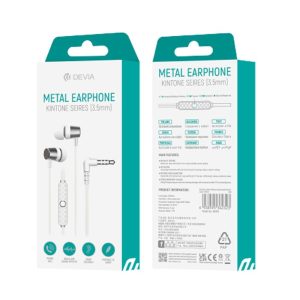 Devia (BH50s) Kintone Series Metal Earphone 3.5mm - White