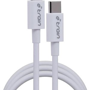 E-train Type-C to Type-C Sync and Charge Cable 60W 1M - White