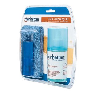 Manhattan 421027 LCD Cleaning Kit Alcohol-free - Includes Cleaning Solution, Brush and Microfiber Cloth - 200 ml