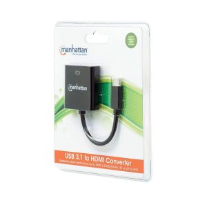 Manhattan USB-C to HDMI Converter USB-C Male to HDMI Female - Black